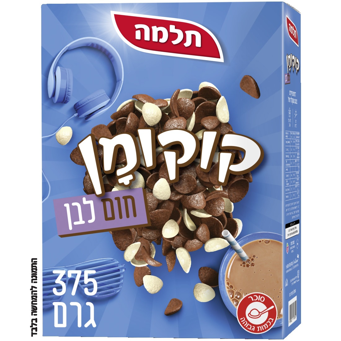 קוקומן חום לבן בטעם שוקולד ווניל תלמה 375 גרם - 